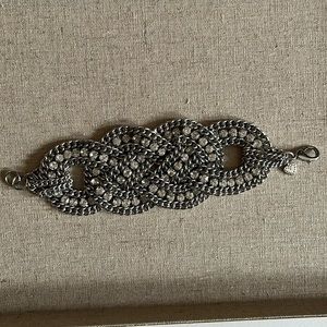 Stella & Dot Silver with Crystals Statement Bracelet